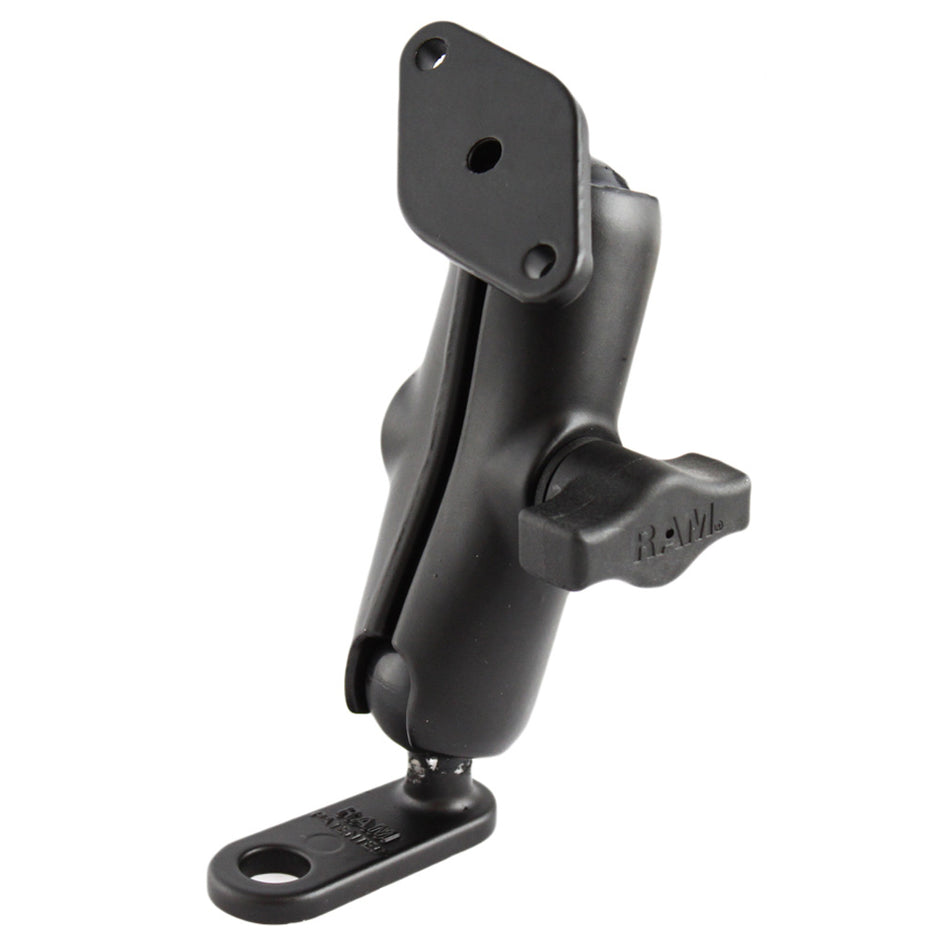 RAM Mount 11mm Flat Base wDouble Socket Arm  Diamond Adapter RAMB179U