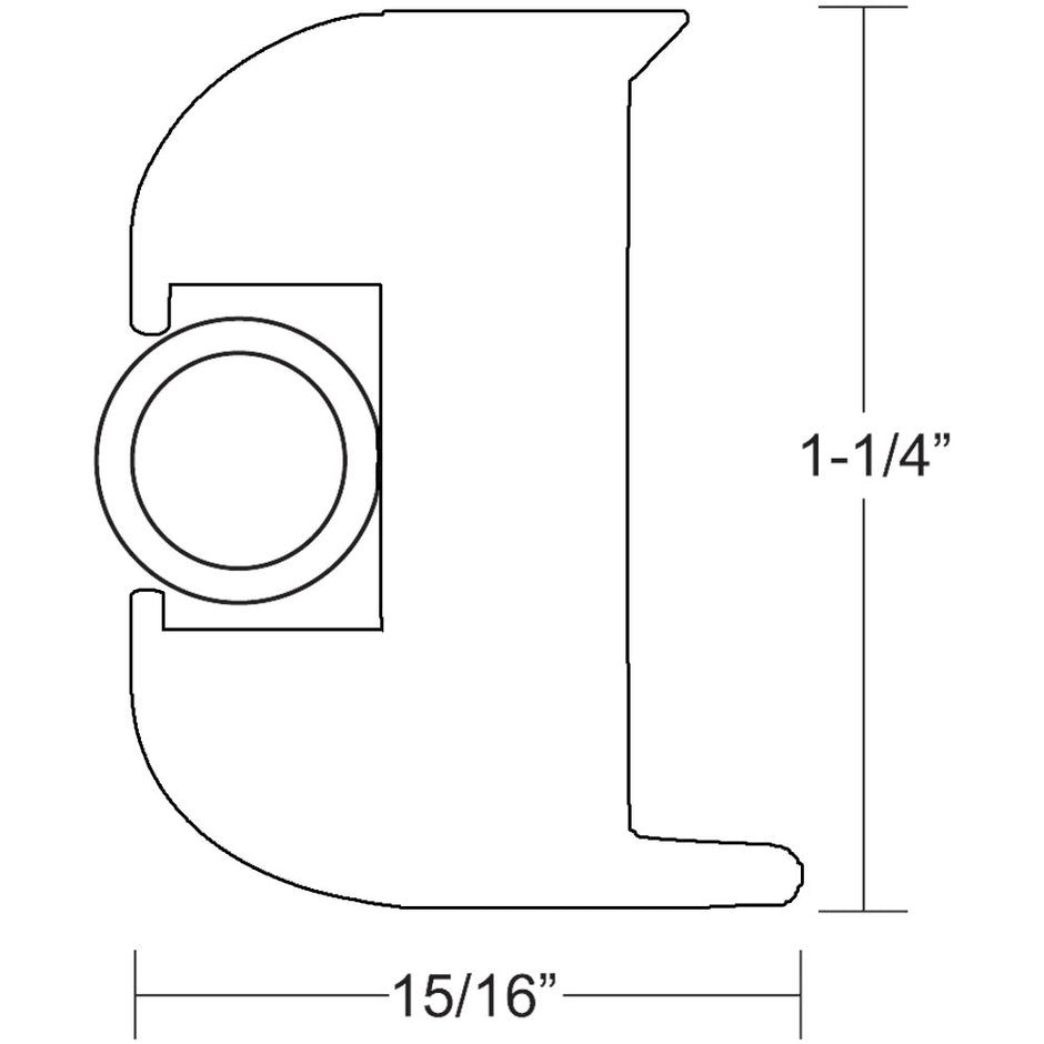 TACO Flex Vinyl Rub Rail Kit  White wWhite Insert  50 V113447WWK502