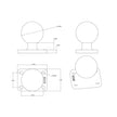 RAM Mount 15 x 2 Rectangle Base w15 Ball RAM202U152