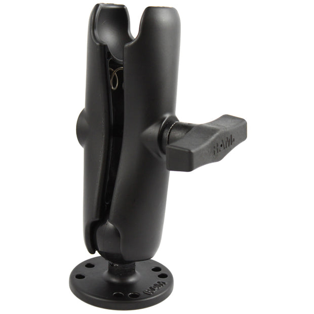 RAM Mount 15 Ball Double Socket Arm w25 Round Base RAM103U
