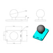 RAM Mount 2 x 3 Rectangle Base w15 Ball RAM202U23