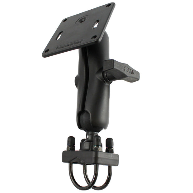 RAM Mount 15 Rail Mount wDouble UBolt Base  3625 Square Base VESA 75mm x 75mm Hole Pattern RAM334U