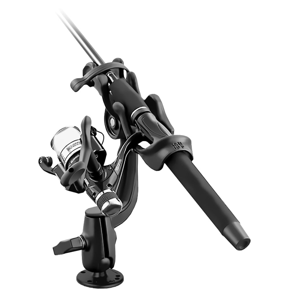 RAM Mount RAMROD 2000 Fishing Rod Holder wRAMROD Revolution RatchetSocket System  Round Flat Surface Base RAM114RBU