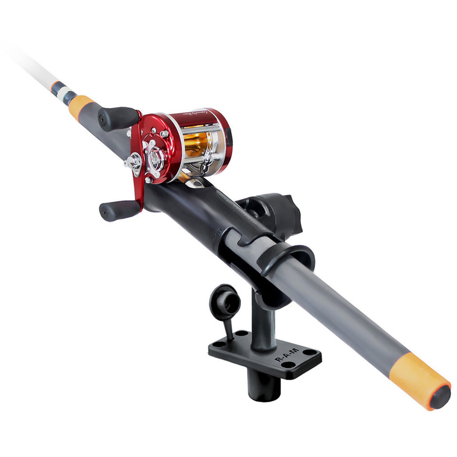 RAM Mount RAM Tube Jr Fishing Rod Holder wStandard 6 Length Post Spline  Flush Mounting Base RAP390FU