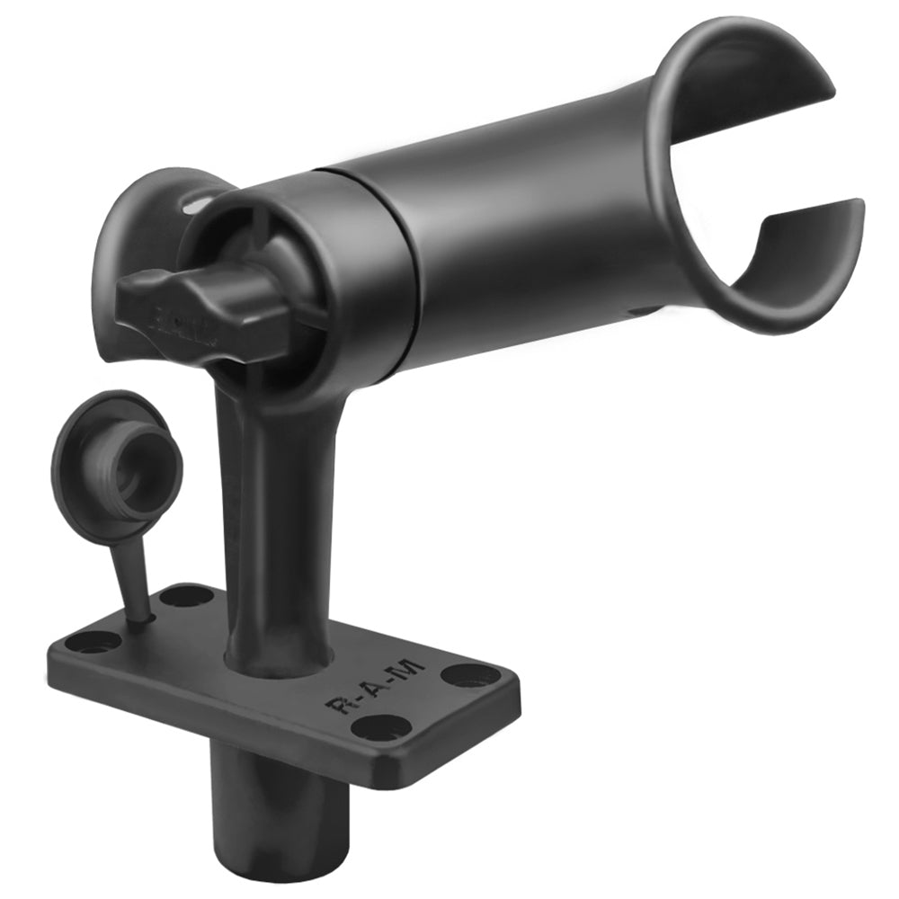 RAM Mount RAM Tube Jr Rod Holder wShort 4 Length Post Spline  Flush Mounting Base RAP390SFU