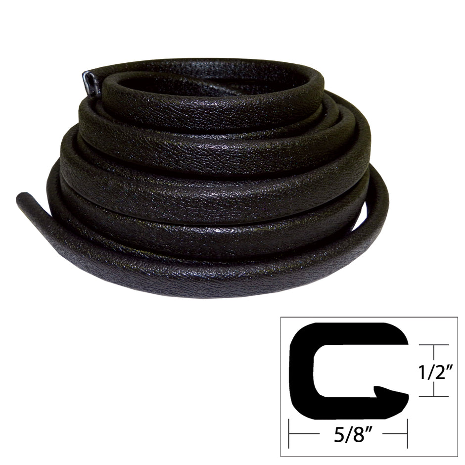TACO Flexible Vinyl Trim  12 Opening x W x 25L  Black V301316B251