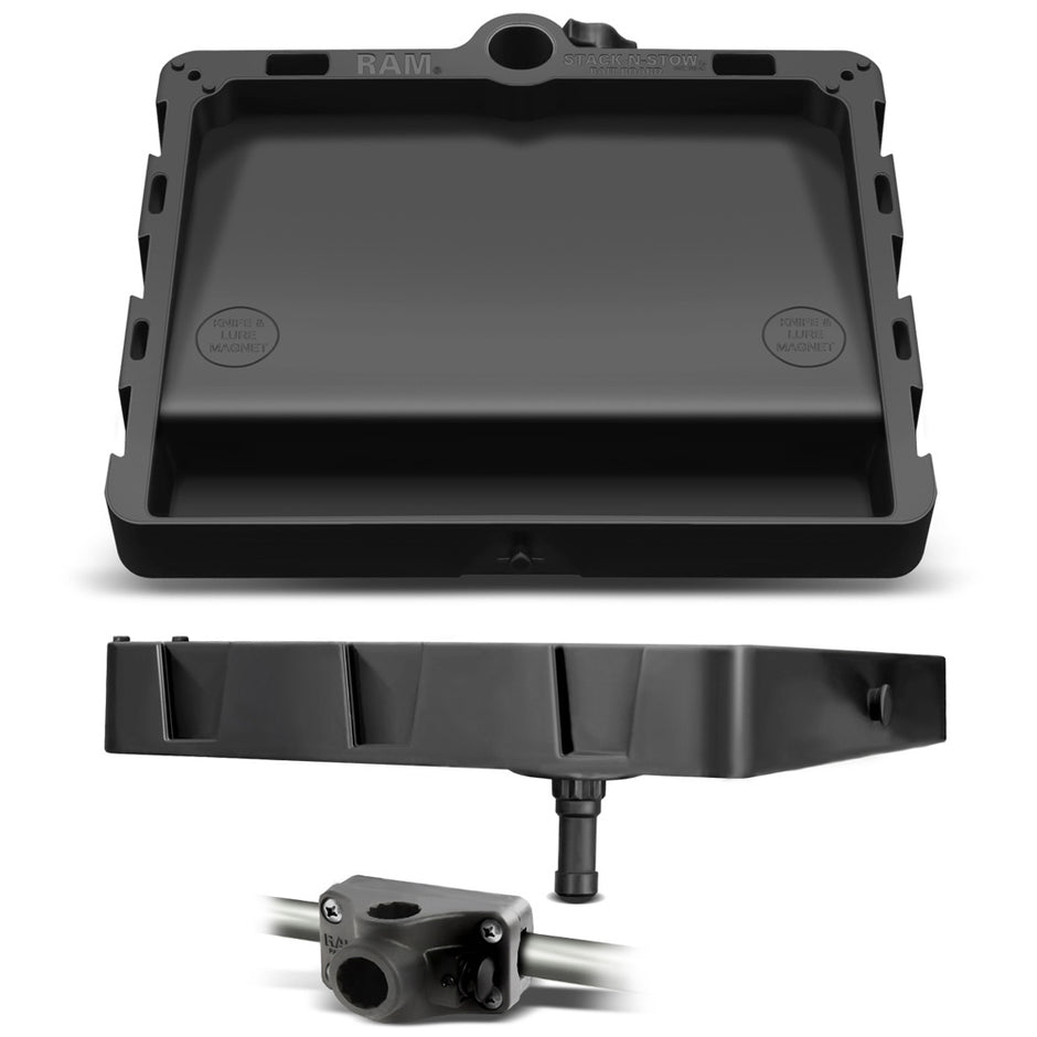 RAM Mount STACKNSTOW Bait Board wCombination Bulkhead Rail Adapter Kit RAP395RMU