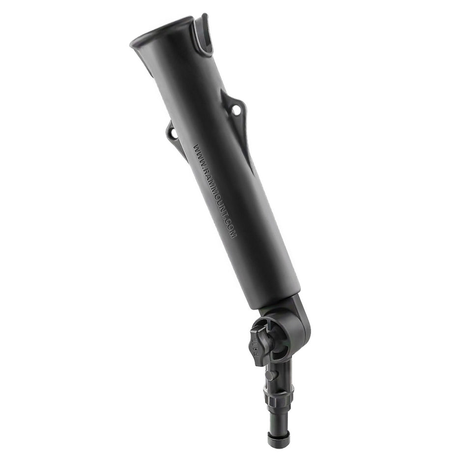 RAM Mount ToughTube Fishing Rod Holder w3 Long Ratchet Spline Post Arm RAP394SSTU