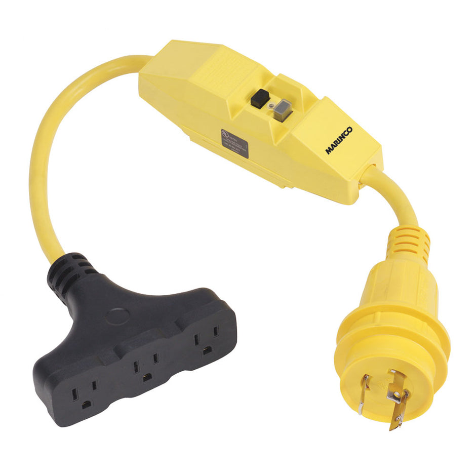 Marinco Dockside 30A to 15A Adapter with GFI 199128