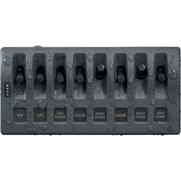 Blue Sea 4309 WeatherDeck 12V DC Waterproof Switch Panel  8 Position 4309