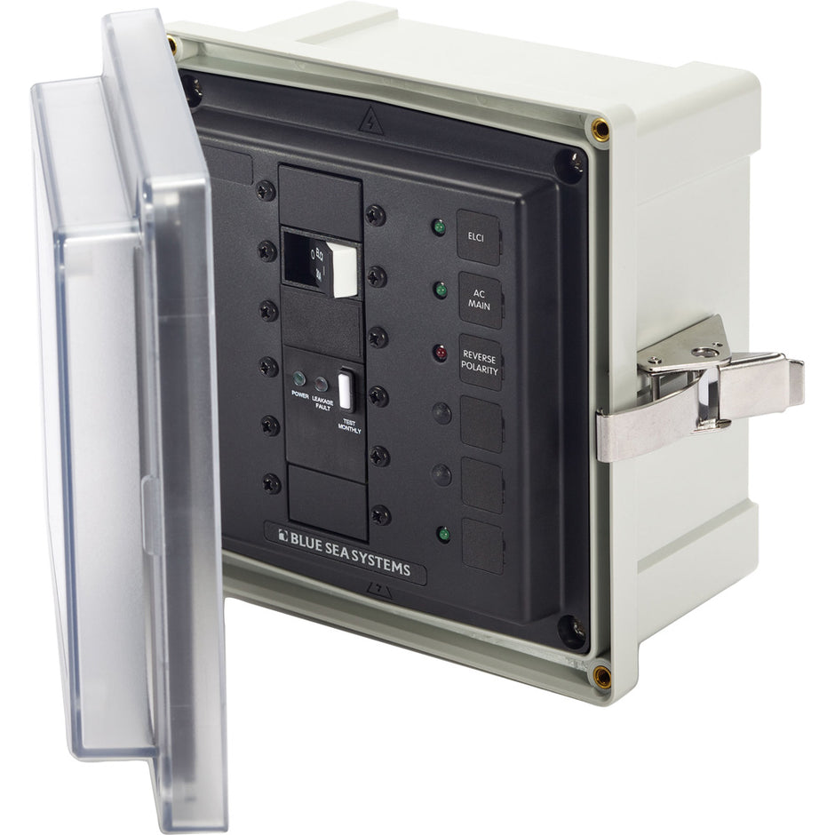 Blue Sea 3119 SMS Surface Mount System Panel Enclosure  120240V AC  50A ELCI Main  1 Blank Circuit Position 3119