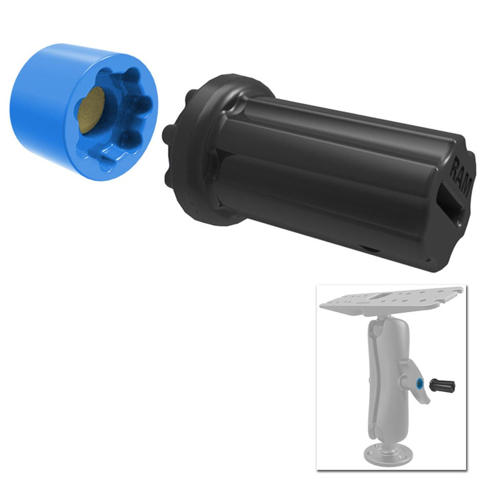 RAM Mount Mixed Combination PinLock Security Nut  Key Knob f225338 Diameter DE Size Arms RAPSNUT5U