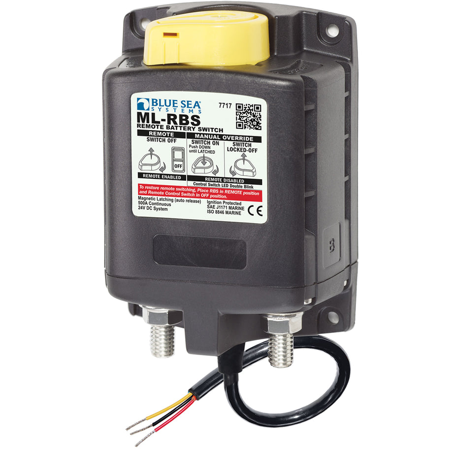 Blue Sea 7717 MLRBS Remote Battery Switch wManual Control AutoRelease  24V 7717