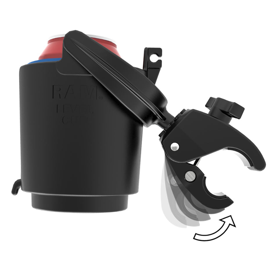 RAM Mount ToughClaw Mount wSelfLeveling Cup Holder RAMB132400U
