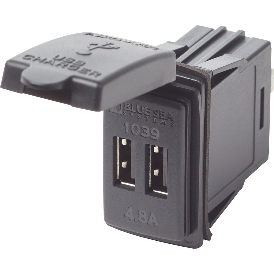 Blue Sea Dual USB Charger  24V Contura Mount 1039