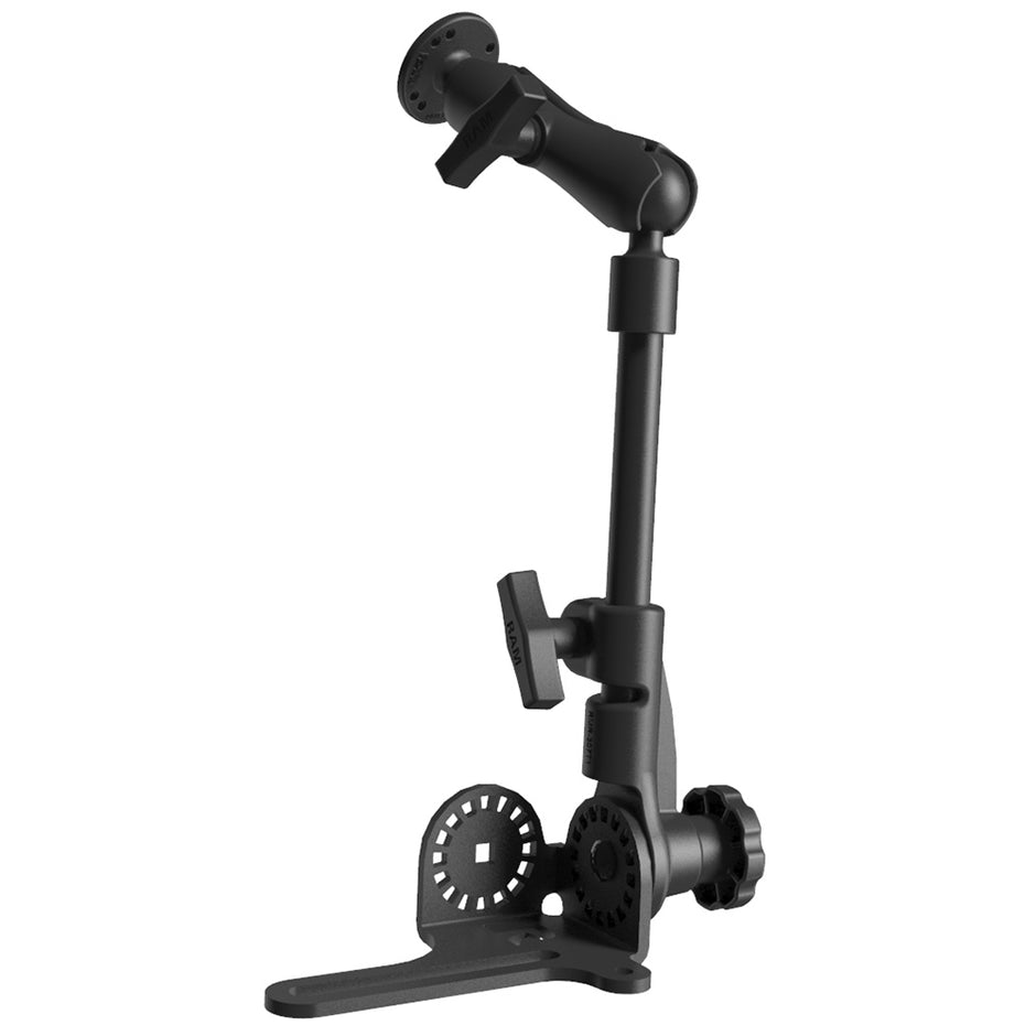RAM Mount Universal NoDrill RAM Pod HD Vehicle Mount wDouble Socket Arm  25 Round Base AMPS Hole Pattern RAM316HD202U