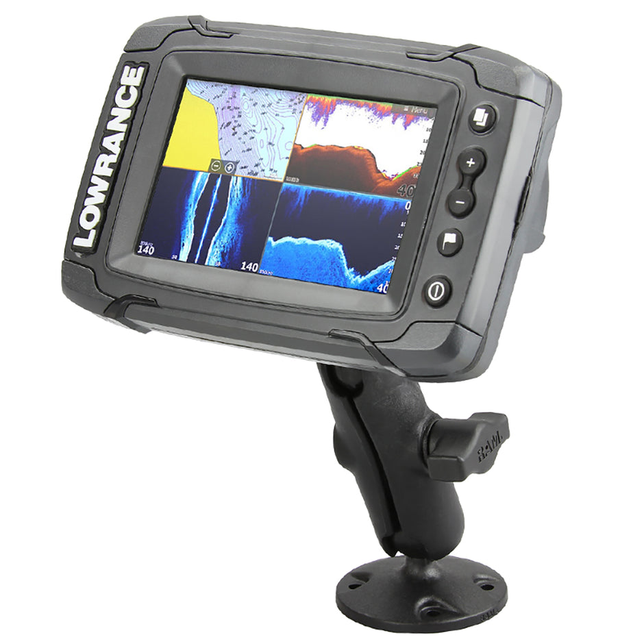 RAM Mount 1 Ball Light Use Composite Mount fLowrance Elite4  Mark4 Series Fishfinders RAPB101ULO11