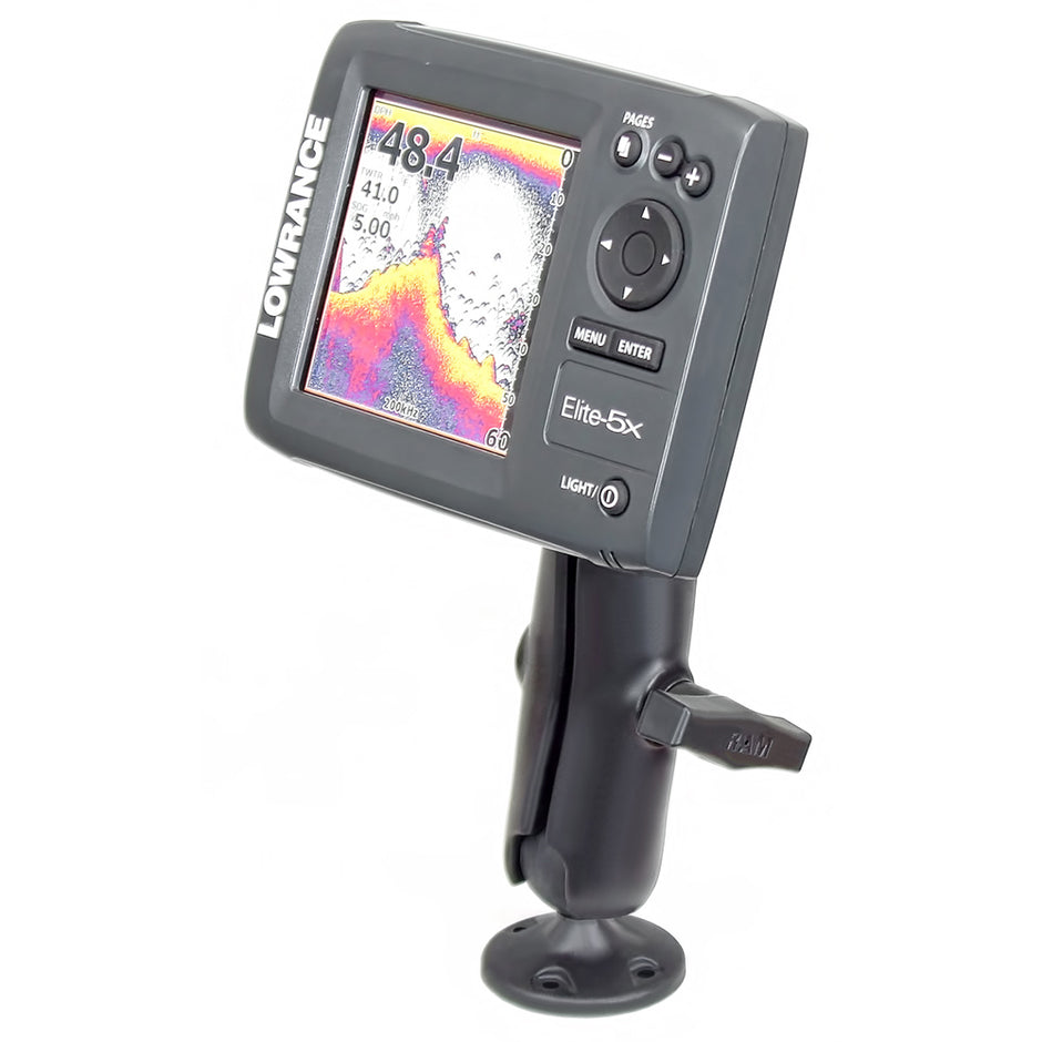RAM Mount 15 Ball Rugged Use Composite Mount fLowrance Elite5  Mark5 Series Fishfinders RAP101ULO11