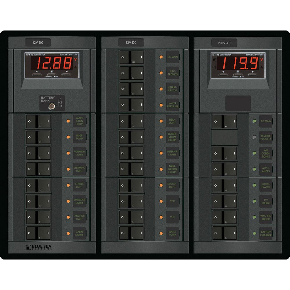 Blue Sea 1218 12V DC Main  19 Positions  120V AC Main  6 Positions 1218