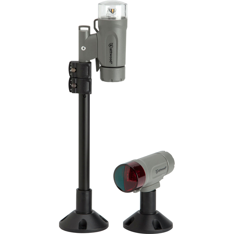 Attwood PaddleSport Portable Navigation Light Kit  Screw Down or Adhesive Pad  Gray 141927