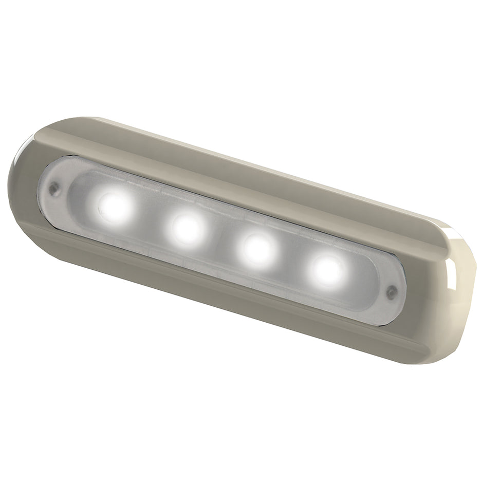 TACO 4LED Deck Light  Flat Mount  White Housing F388800W1