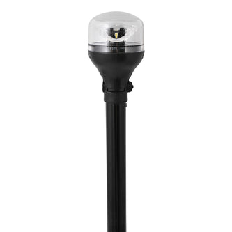 Attwood LightArmor AllAround Light  12 Black Pole  Black Horizontal Composite Base wAdapter 5558P12A7