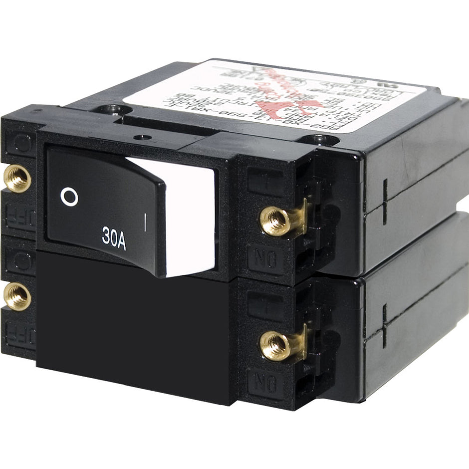 Blue Sea 7574 ASeries Raised Rocker Circuit Breaker  Double Pole  30A 7574