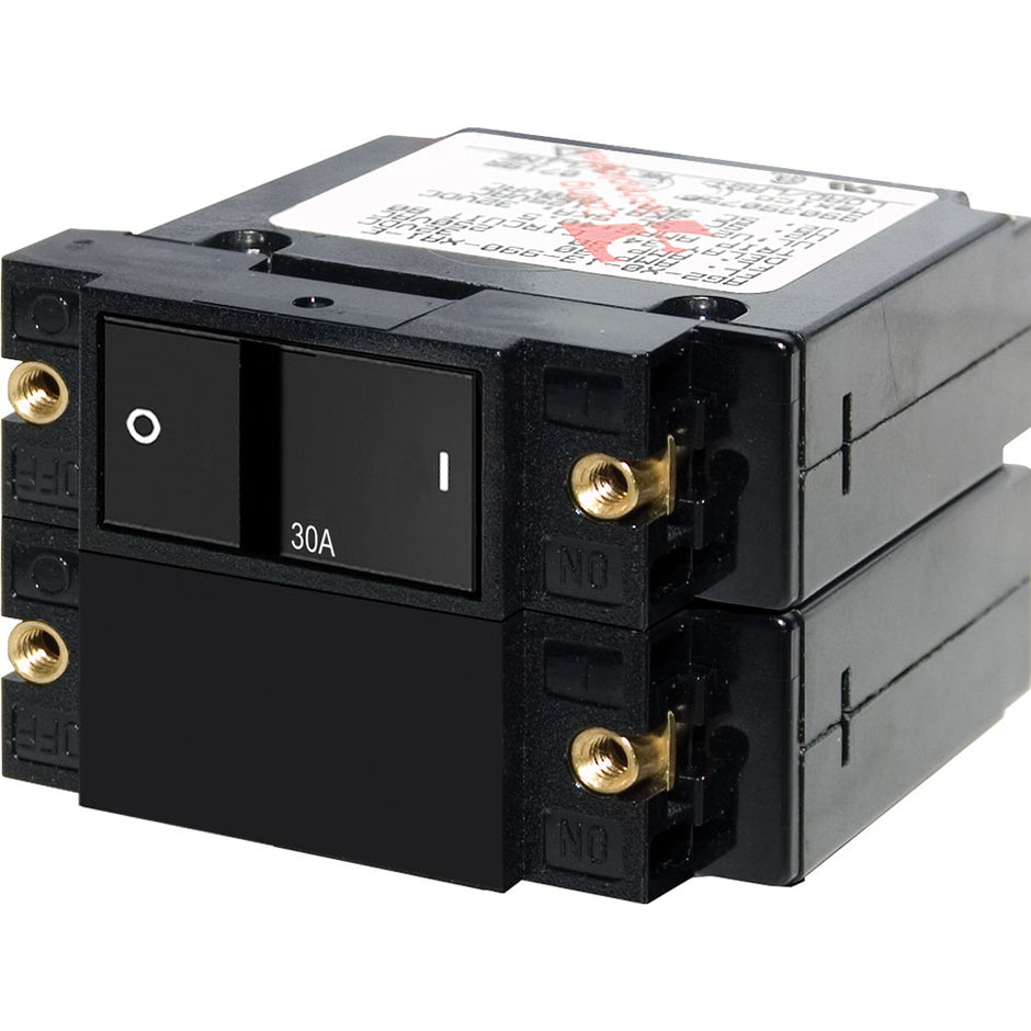 Blue Sea 7414 ASeries Flat Rocker Circuit Breaker  Double Pole  30A 7414