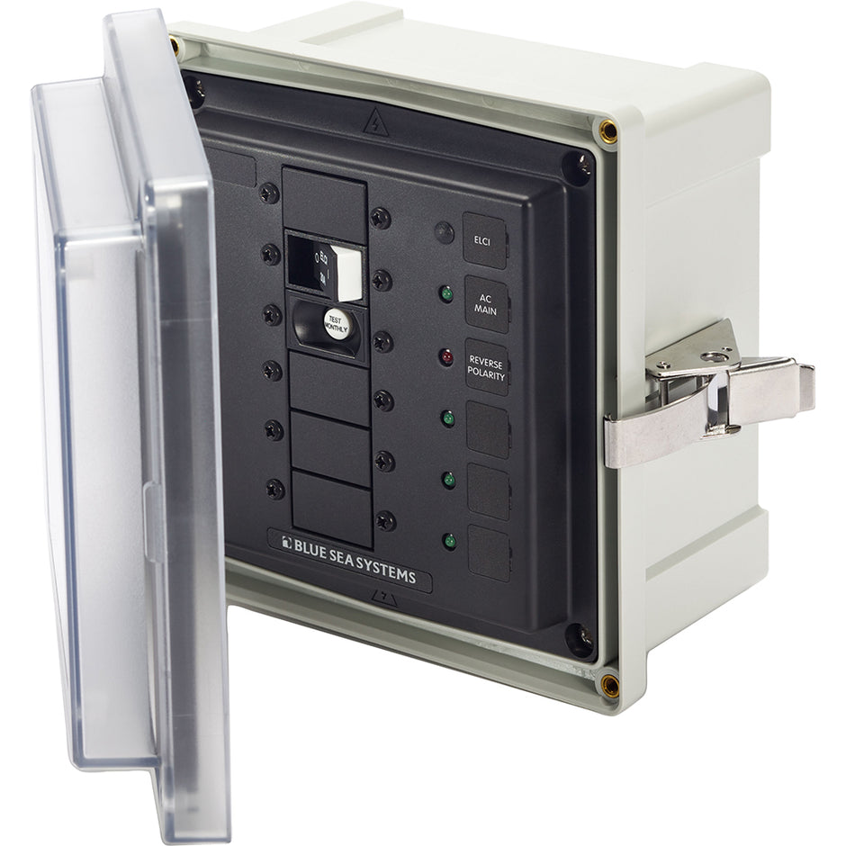 Blue Sea 3116  SMS Panel Enclosure wELCI 30A and 3 Blanks  120V 3116