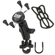 RAM Mount Handlebar Rail Mount wZinc Coated UBolt Base and Universal XGrip CelliPhone Cradle RAMB149ZUN7U