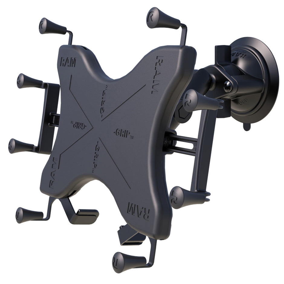 RAM Mount TwistLock Suction Cup Mount wUniversal XGrip Cradle for 12 Large Tablets RAMB166UN11U