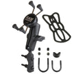 RAM Mount Combination BrakeClutch Reservoir UBolt Mount wUniversal XGrip CelliPhone Cradle RAMB174UN7U