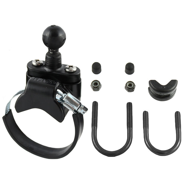 RAM Mount Rail Base wZinc Coated UBolt ATVUTV Strap  1 Ball for Rails to 315 in Diameter RAMB231Z2U