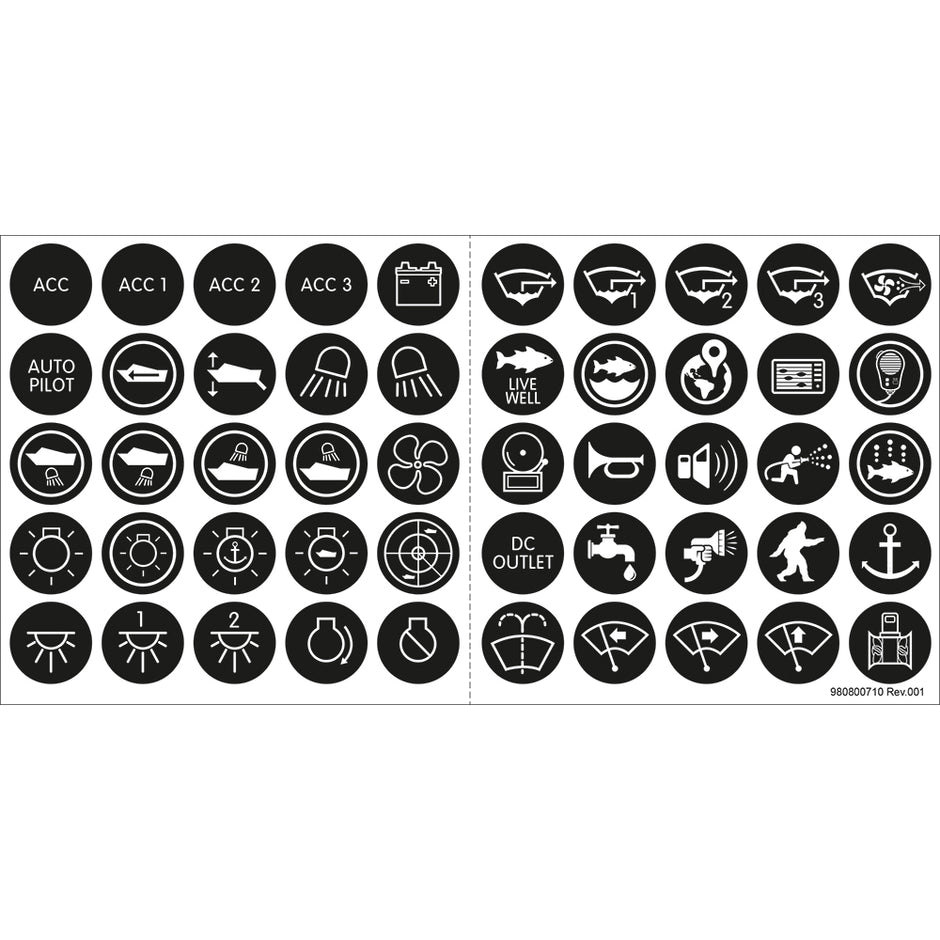 Blue Sea 4230 Push Button Switch Label Kit 4230