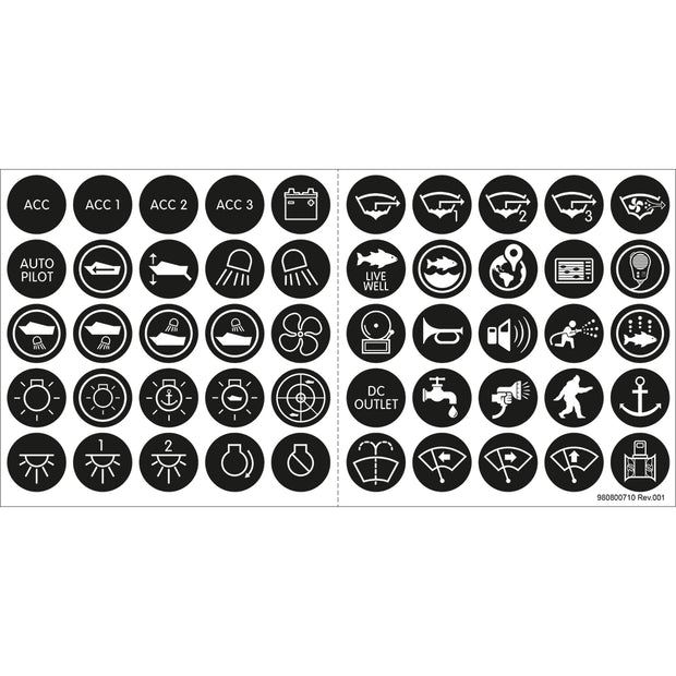 Blue Sea 4230 Push Button Switch Label Kit 4230