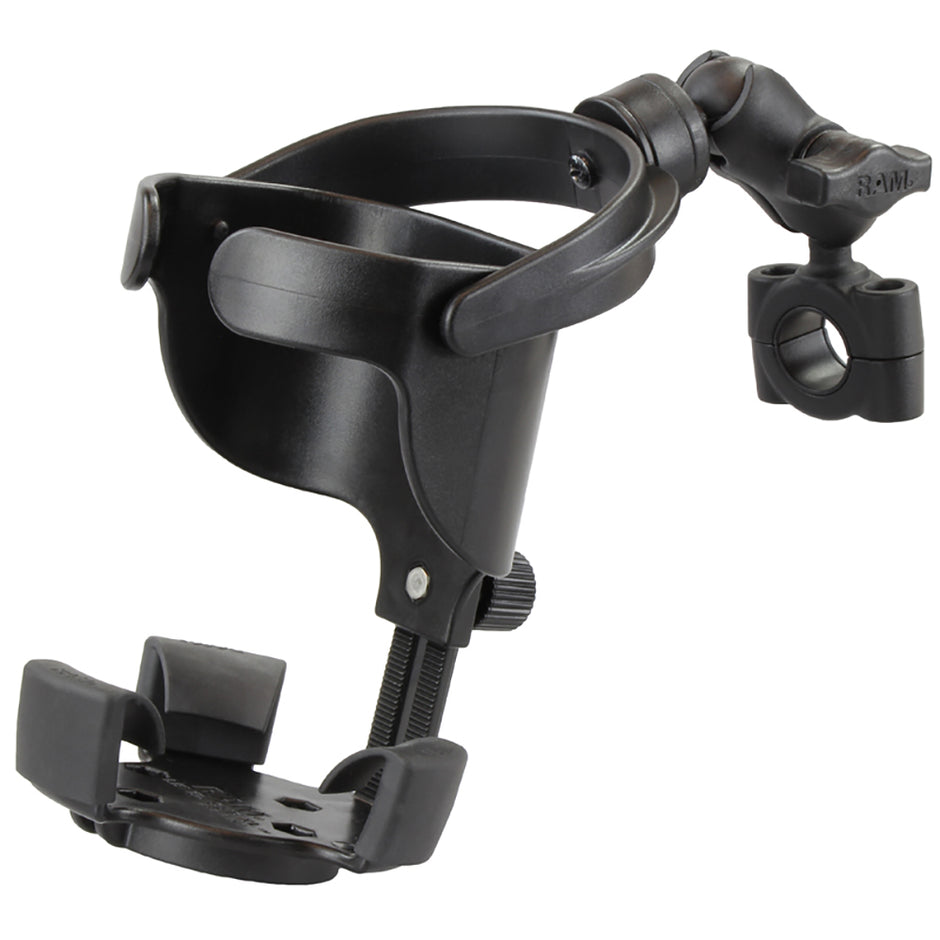 RAM Mount RAM Level Cup XL with Torque 34  1 Diameter Rail Base and Short Arm RAMB408751A417U
