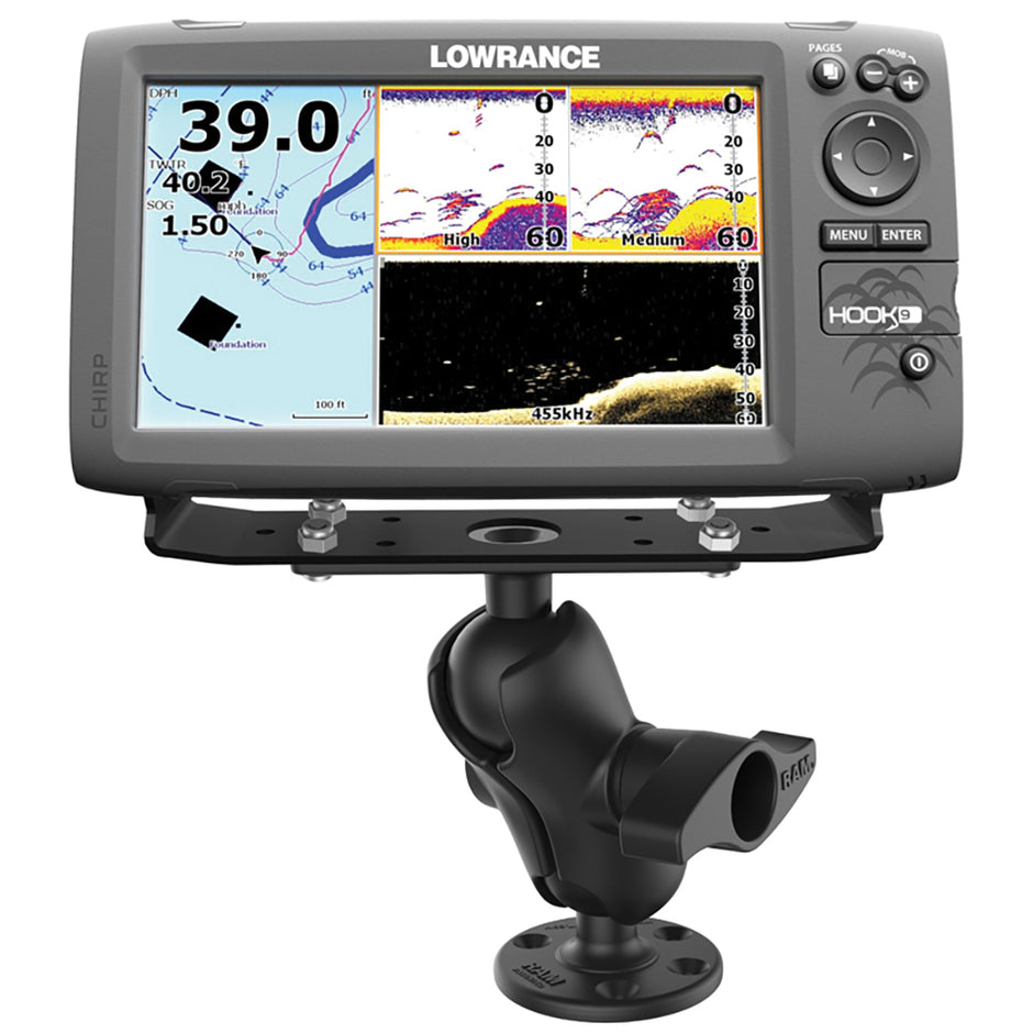 Ram Mount Universal D Size Ball Mount with Short Arm for 912 Fishfinders and Chartplotters RAMD115C