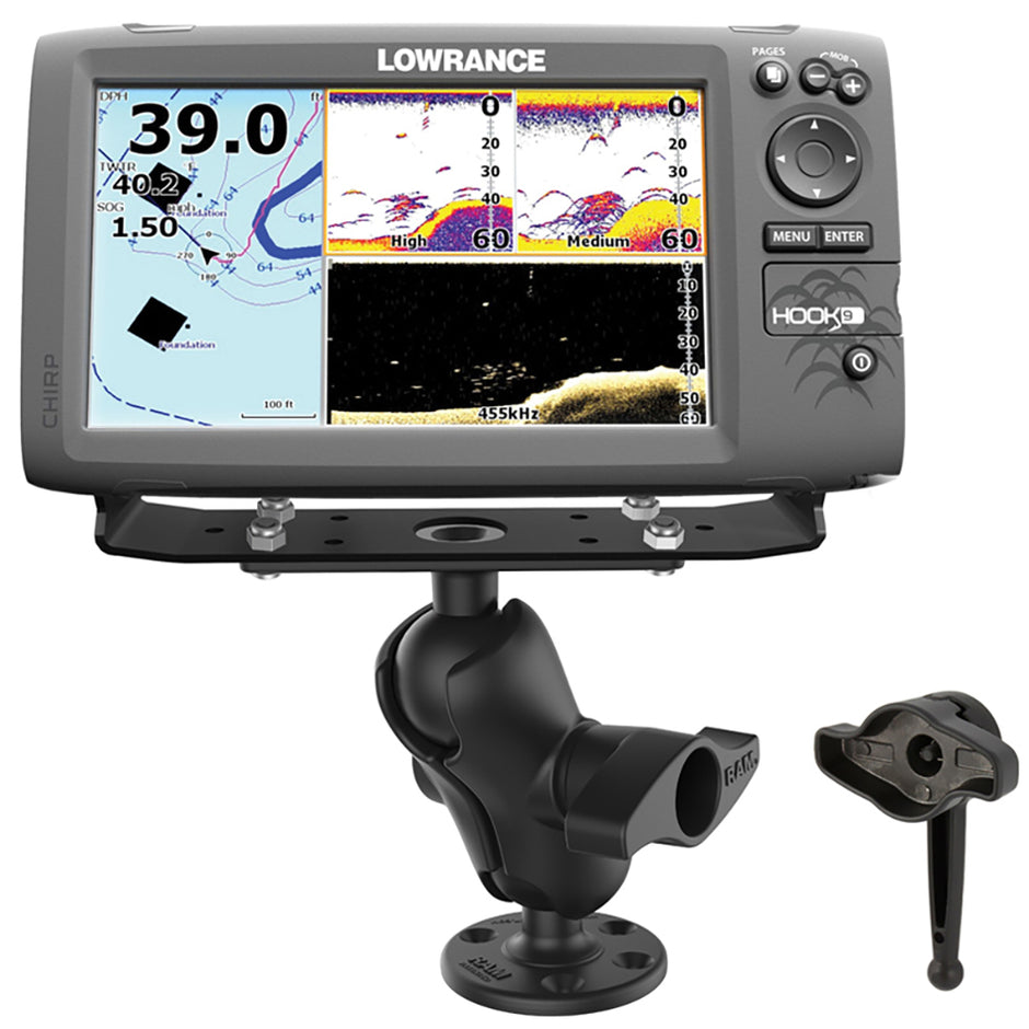 Ram Mount Universal D Size Ball Mount with Short Arm and HiTorq Wrench for 912 Fishfinders and Chartplotters