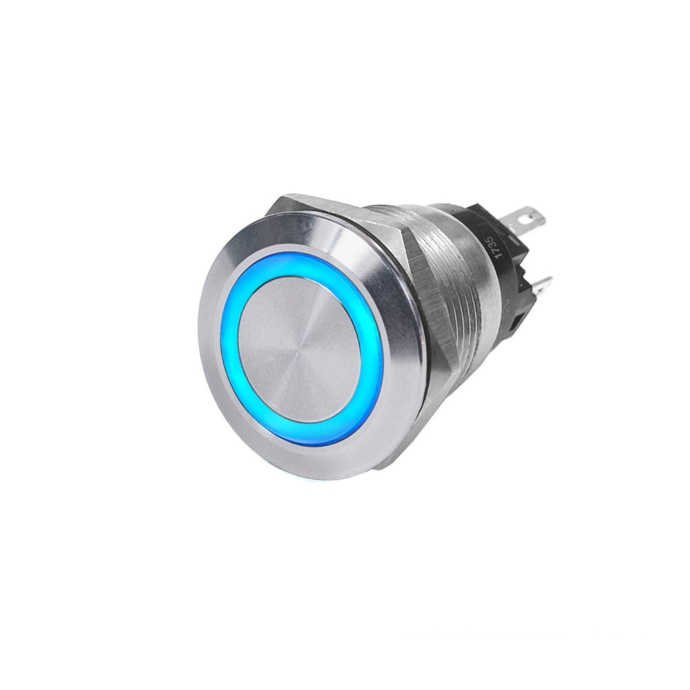 Blue Sea 4160 SS Push Button Switch  OffOn  Blue  10A 4160