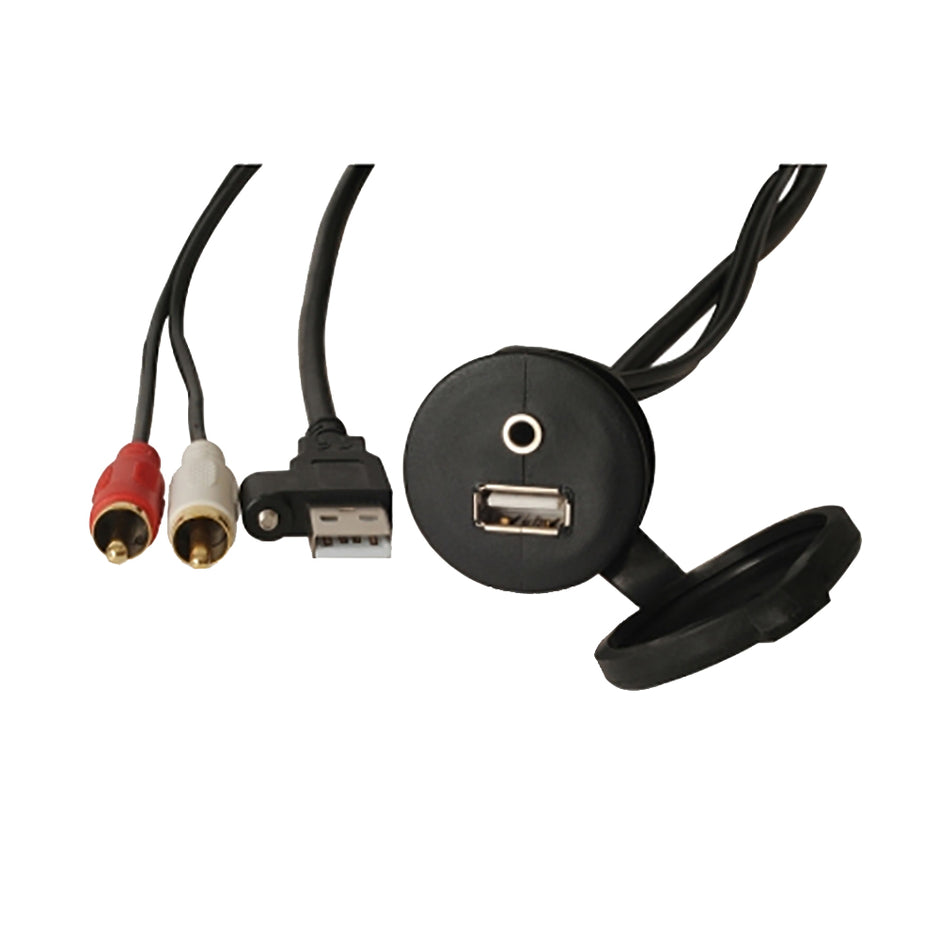 Fusion MSCBUUSB35 Panel Mount USB  35mm Headphone Jack 0101238100