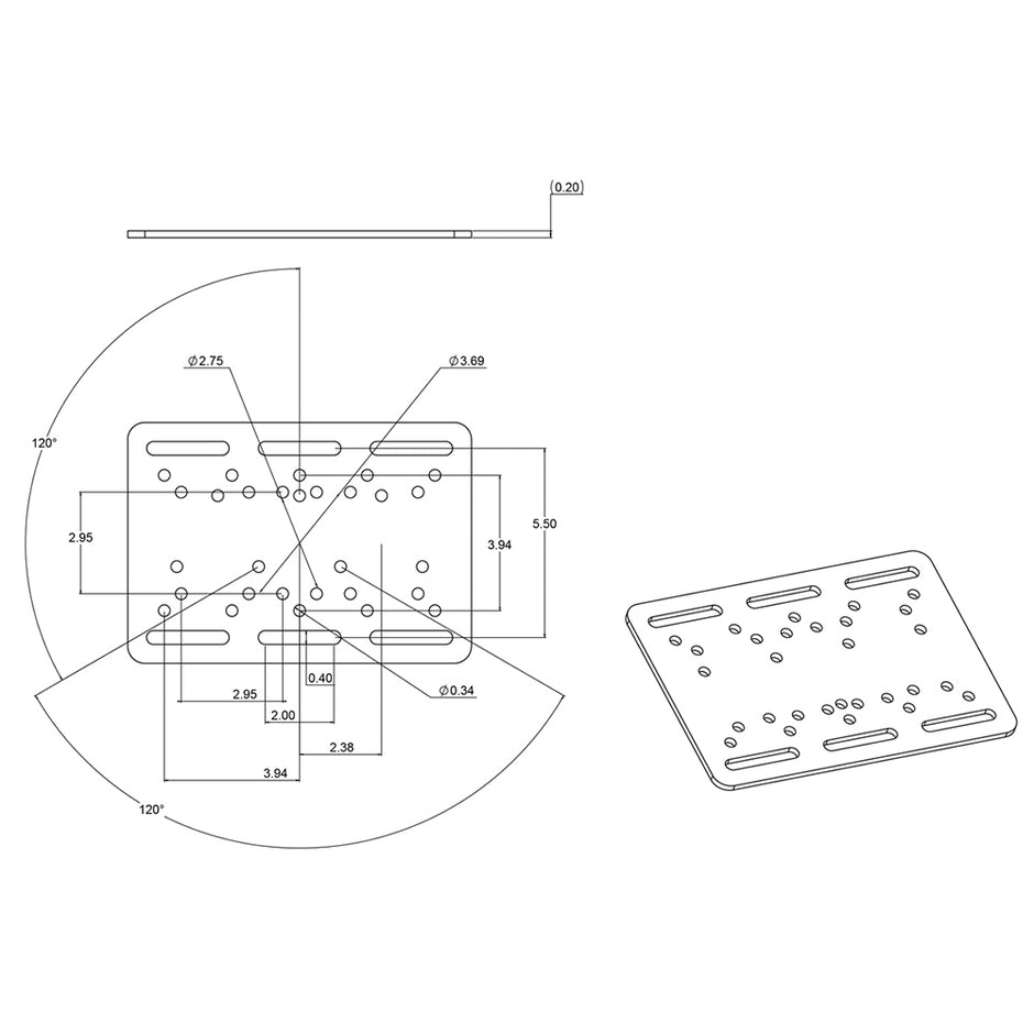 RAM Mount Forklift Overhead Guard Plate wD Size 225 Ball RAM335D246