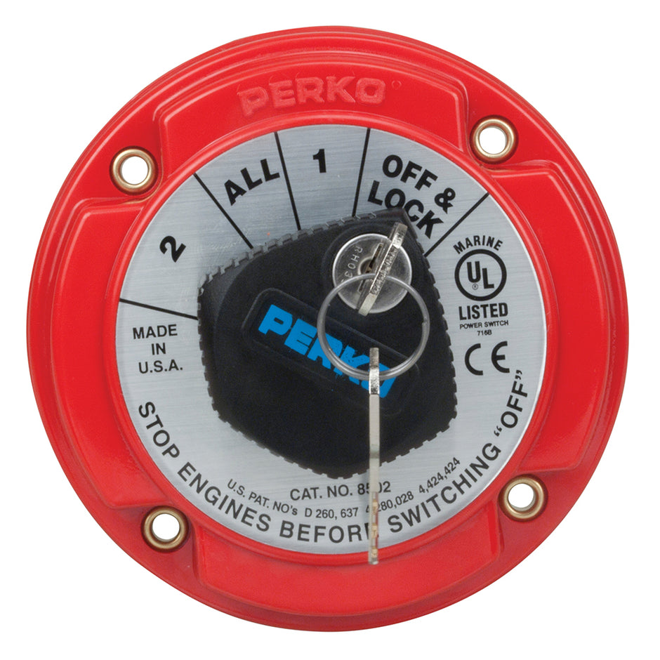 Perko Medium Duty Battery Selector Switch wKey Lock 8502DP