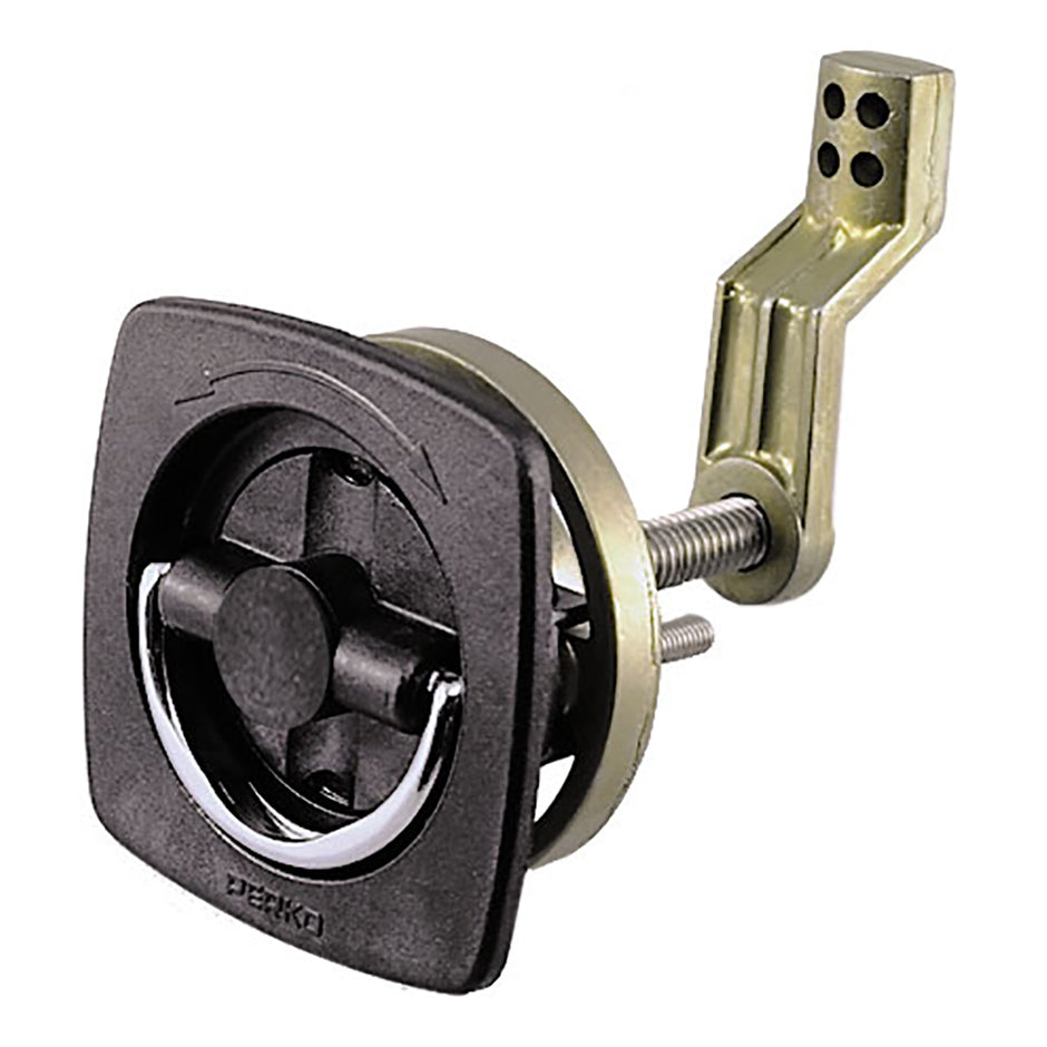 Perko Flush Latch  NonLocking  25 x 25 wOffset Cam Bar  Flexible Polymer Strike 0932DP1BLK