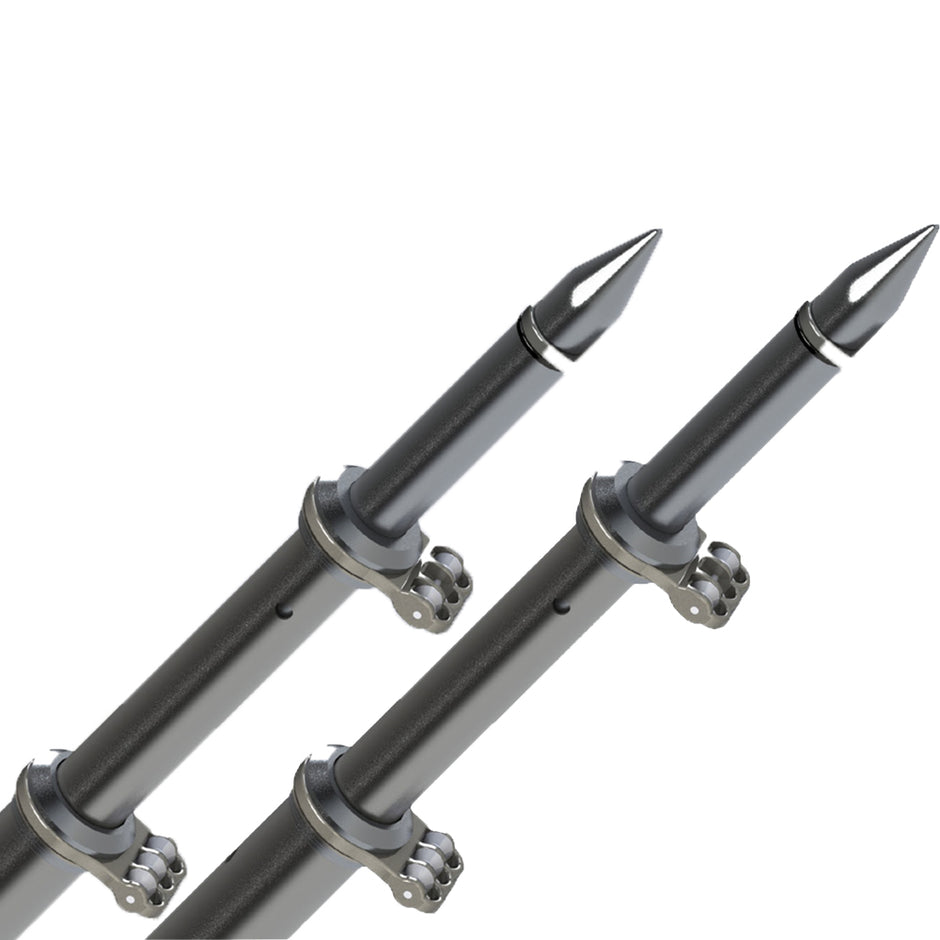 TACO 18 Deluxe Outrigger Poles wRollers  SilverBlack OT0318HDBKA