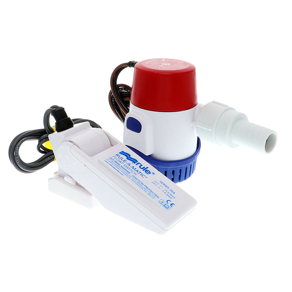 Rule 360 GPH Standard Bilge Pump Kit wFloat Switch  12V 24DA35A