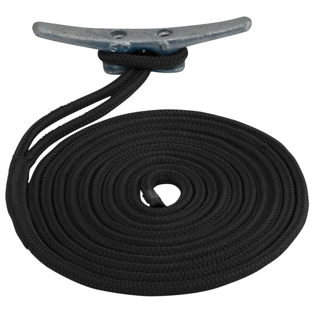 SeaDog Double Braided Nylon Dock Line  58 x 20  Black 302116020BK1