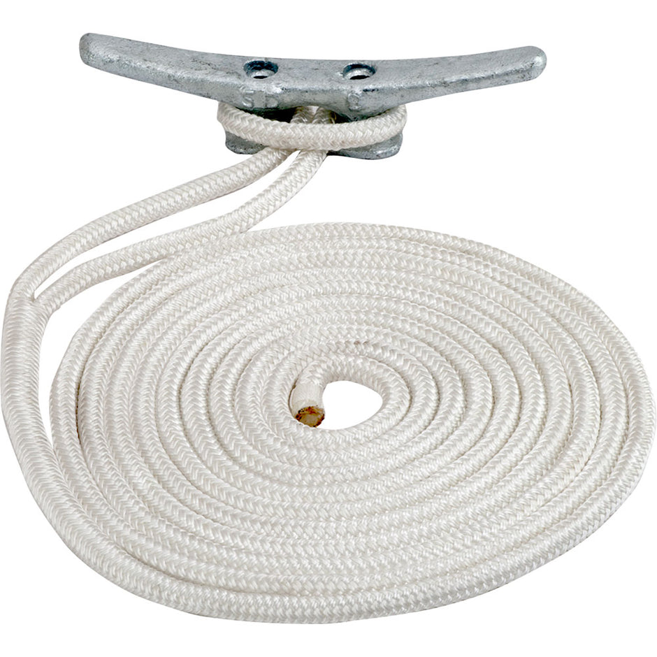 SeaDog Double Braided Nylon Dock Line  58 x 30  White 302116030WH1