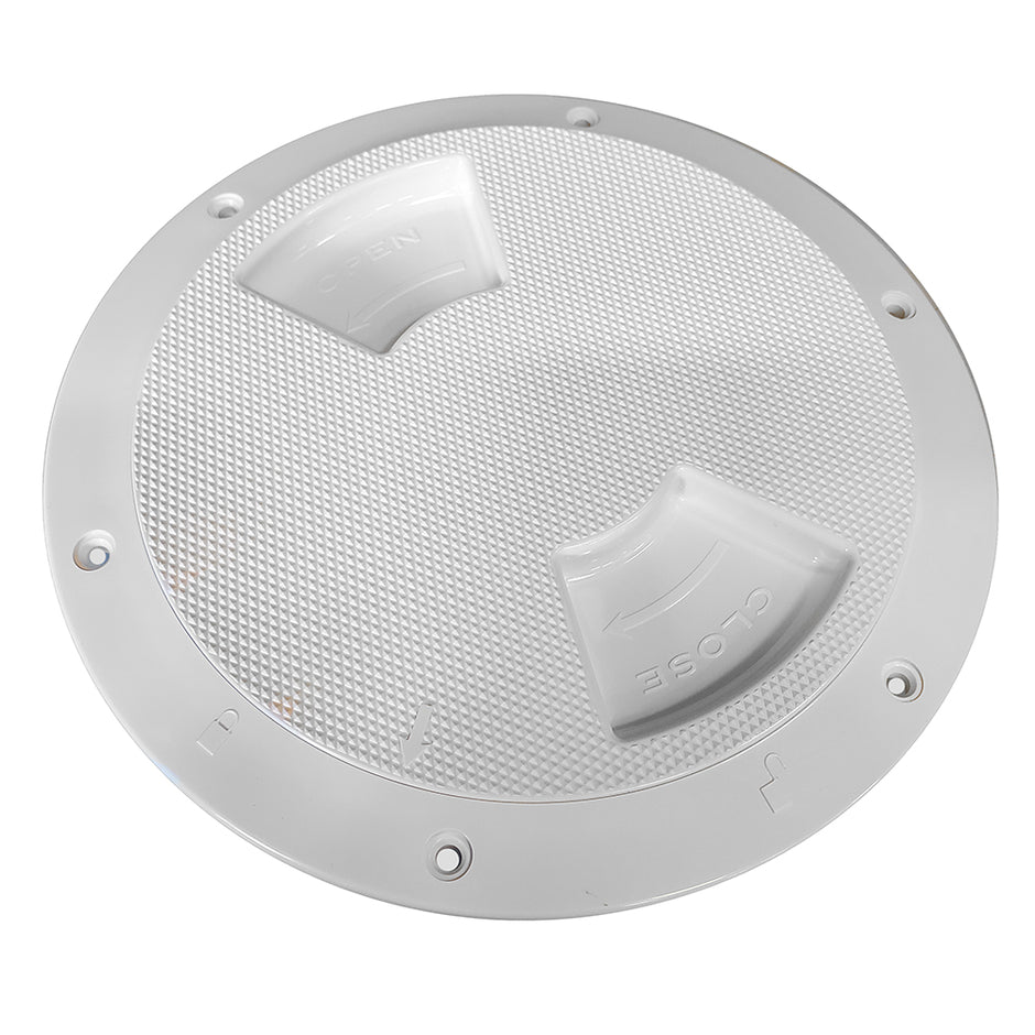 SeaDog QuarterTurn Textured Deck Plate wInternal Collar  White  6 3363621