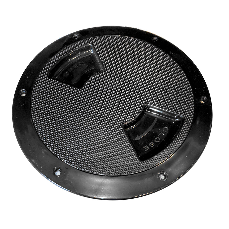 SeaDog QuarterTurn Textured Deck Plate wInternal Collar  Black  8 3363871