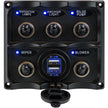 SeaDog Water Resistant Toggle Switch Panel wUSB Power Socket  5 Toggle 4246171